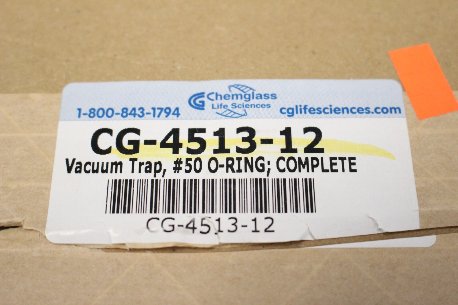 Vacuum Trap Complete #50 O-Ring Joint 56mm OD x 275 mm Length CG-4513-12 NEW