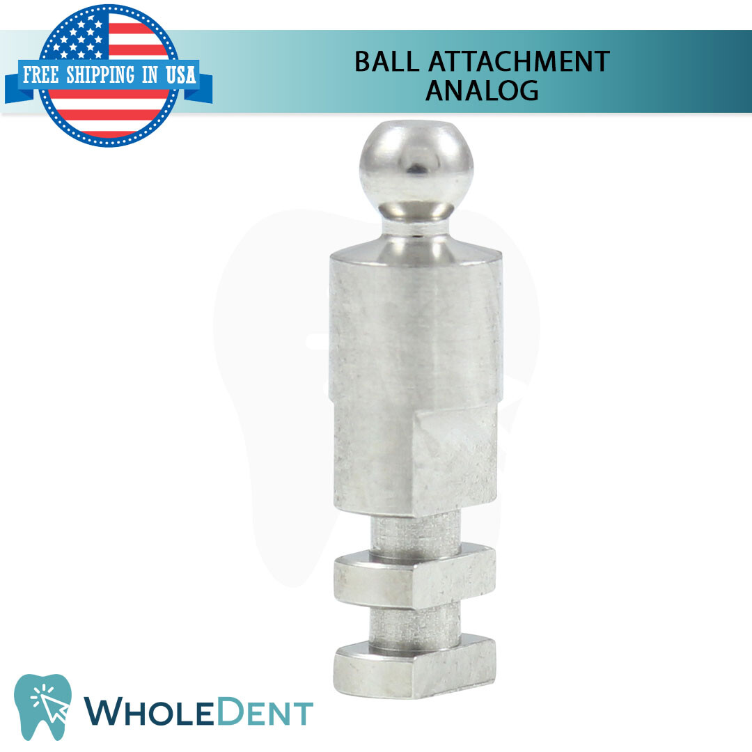 10x Ball Attachment Analog Titanium Dental Abutment Lab Replica 15.1mm Length