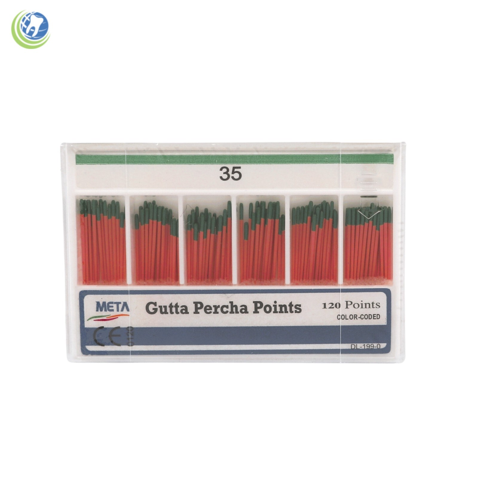 Gutta Percha Points #35 120/Box Vial Endodontic Obturation Dental Emporium