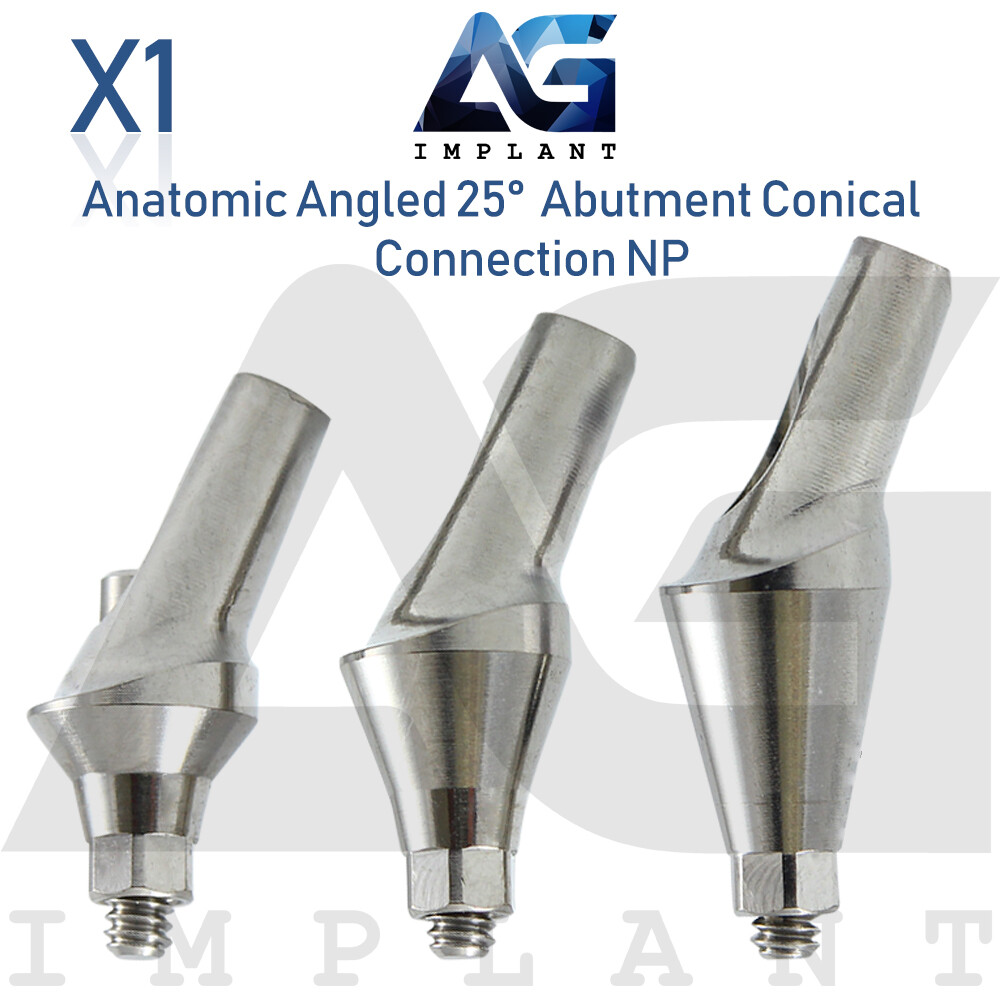 Titanium Anat0mic Angled Prosthetic 25° Narrow Platform NP Int Hex 2.25mm