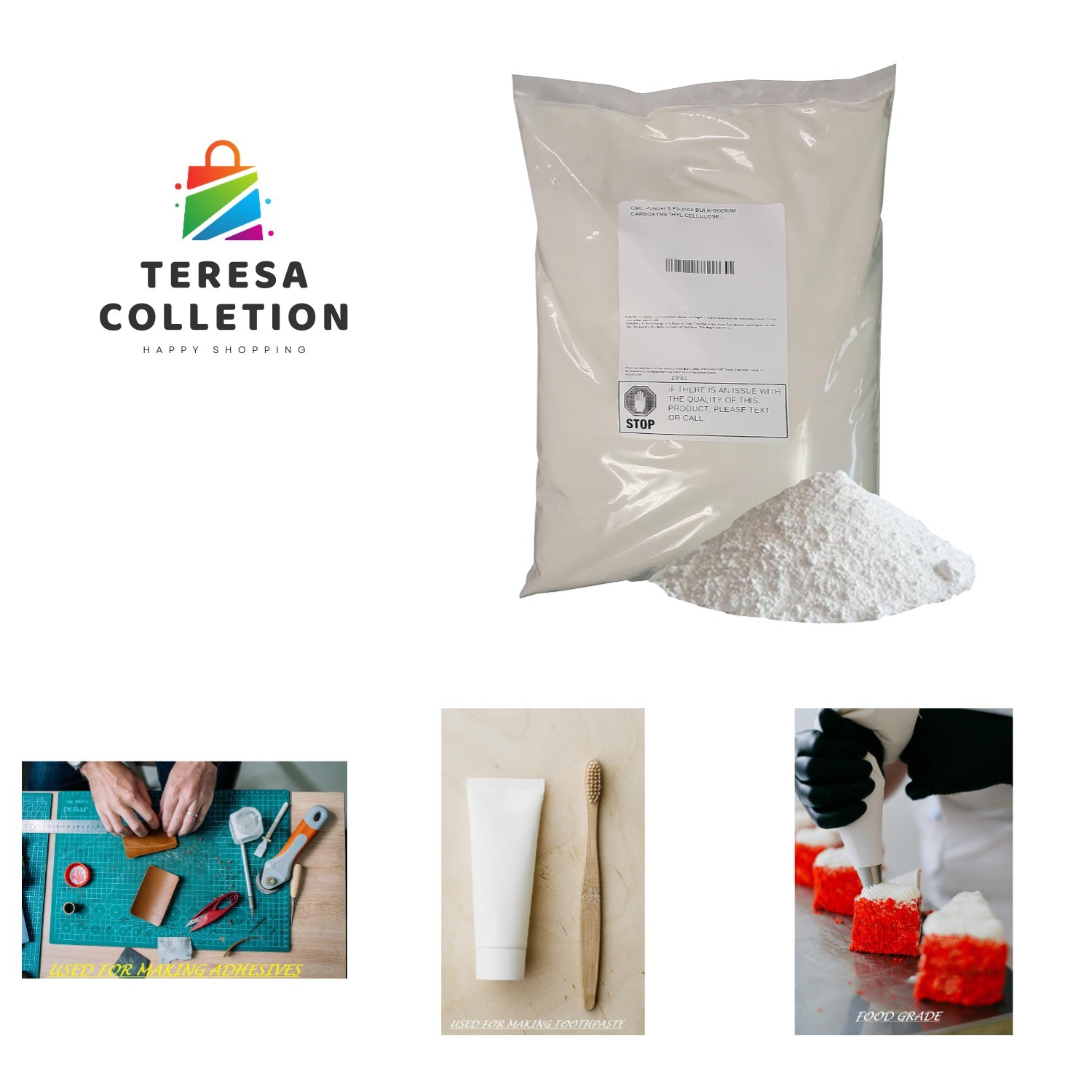 CMC Powder 5 Pounds BULK-SODIUM CARBOXYMETHYL CELLULOSE