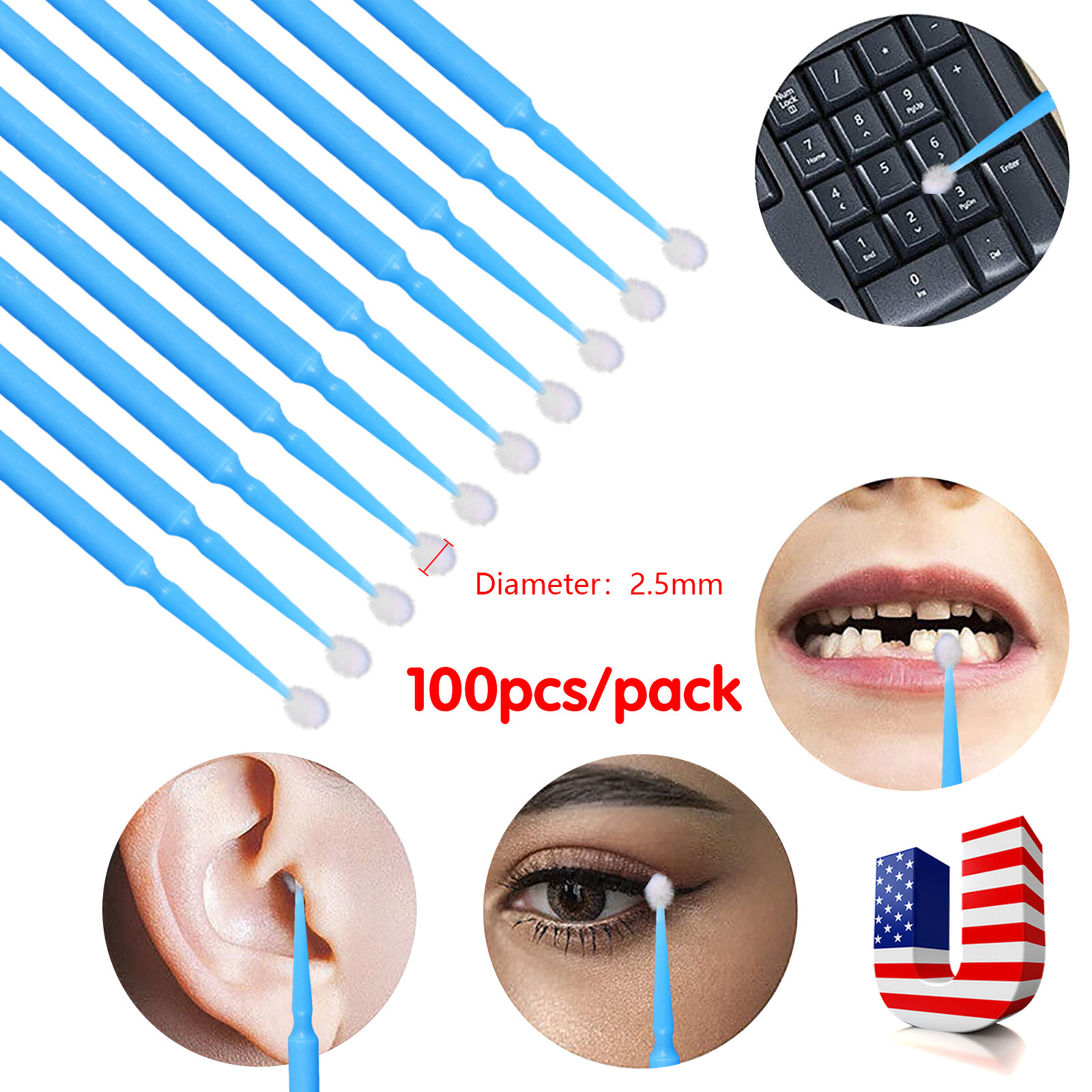 100pcs/pack Dental Microbrush Micro Brush Applicator Tip Regular/Fine/Ultrafine