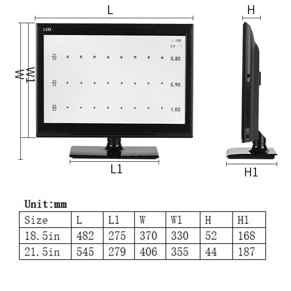 Multi-function 18.5″ LED Display MICRO Chart Projector Eye chart 1m-6m Optometry