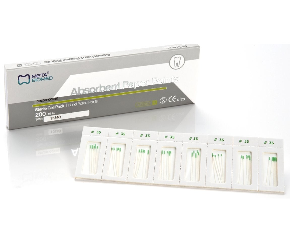 Meta Biomed Endo Absorbent Paper Points 0.02T Accessory Cell Pack #XC-XF Box/200