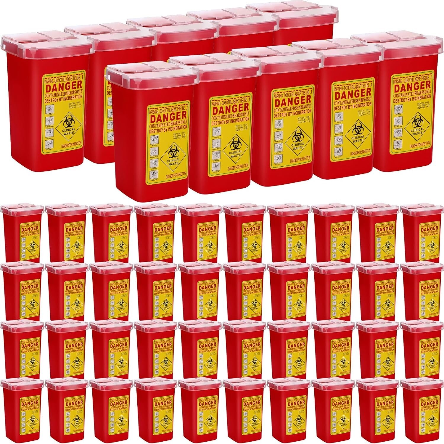 1 Quart Sharps Container Sharps Disposal Containers for Home Use Small Needle…
