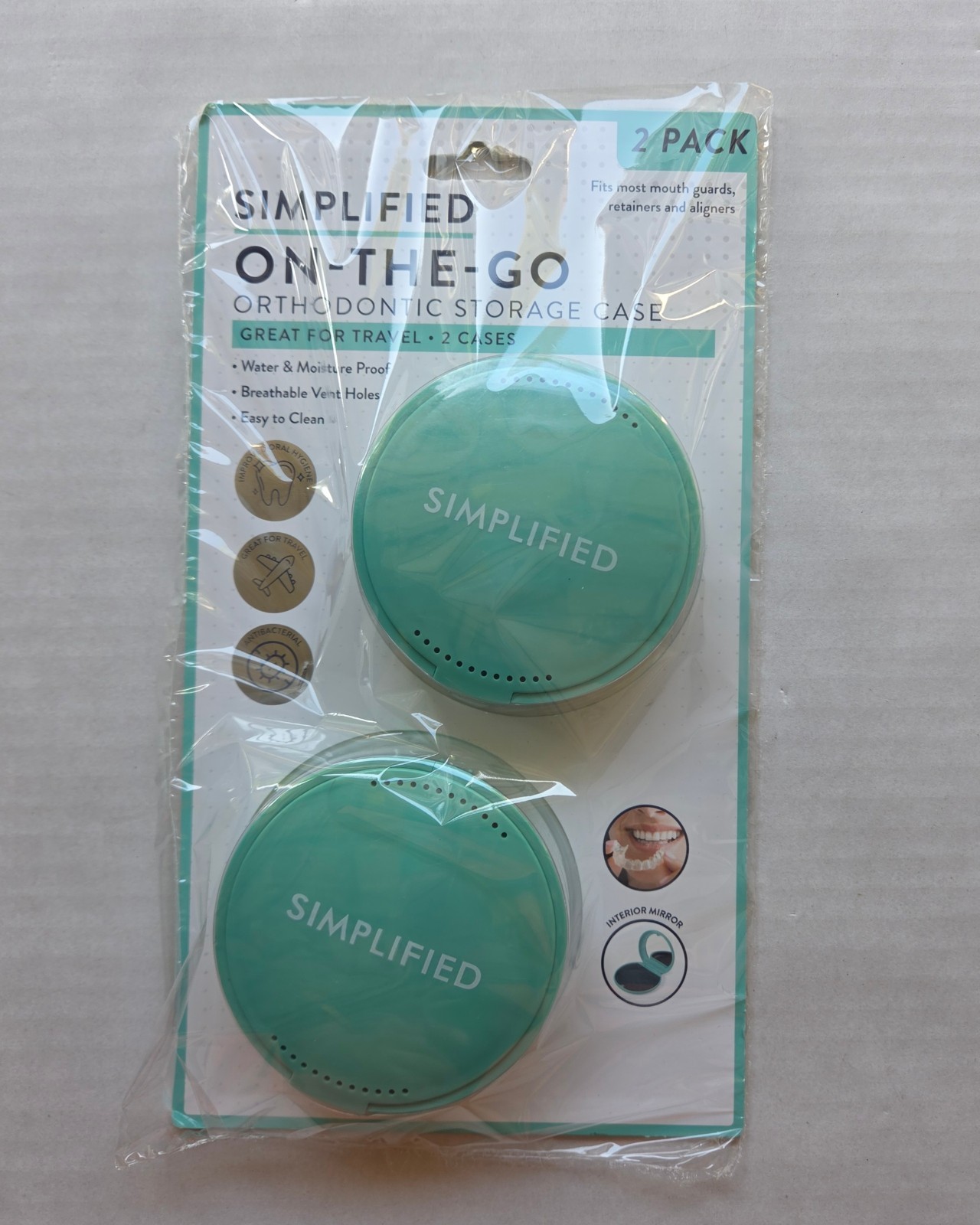 Simplified On-The-Go Orthodontic Storage Case – 2-Pack – Great For Travel