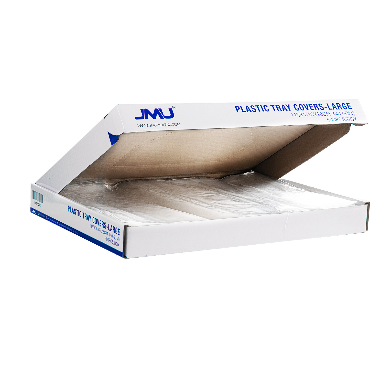 1500 (3Boxes) JMU Dental Large E-Tray Covers Sleeves Clear Plastic 11-5/8″x16″