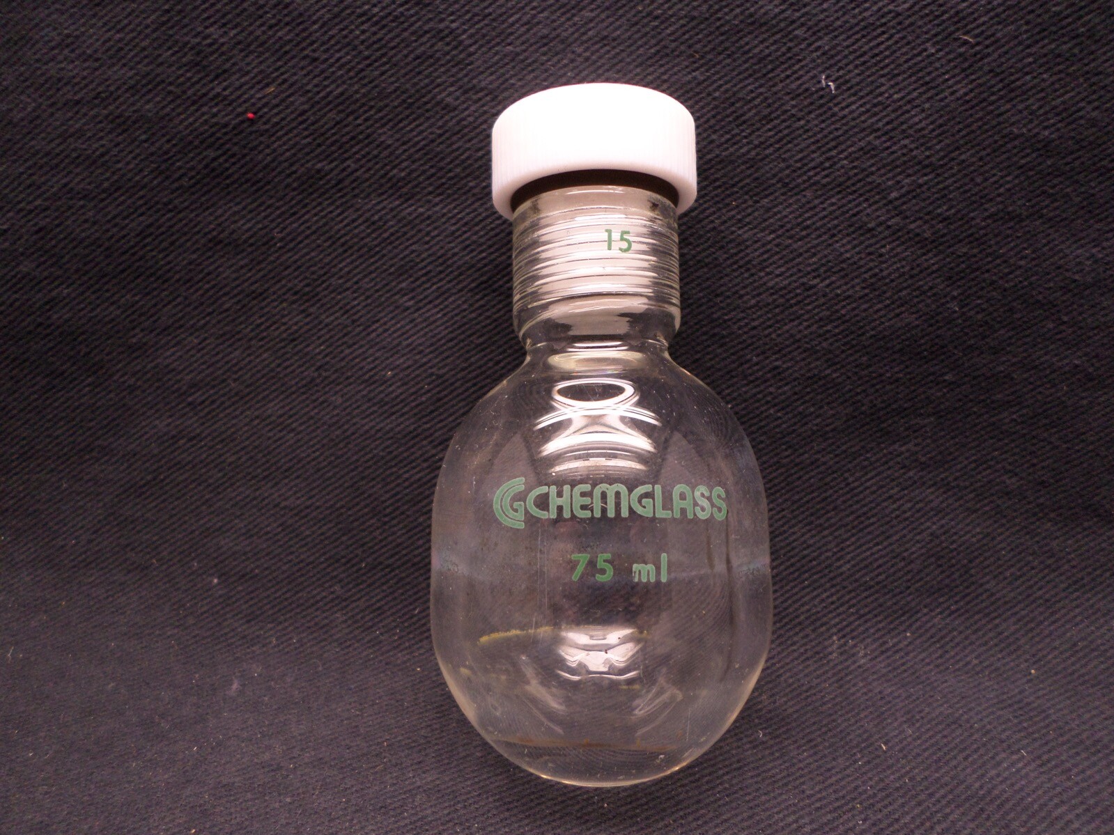 CHEMGLASS Glass 75mL Pressure Vessel Tube #15 Thread Back-Seal O-Ring Screw Cap