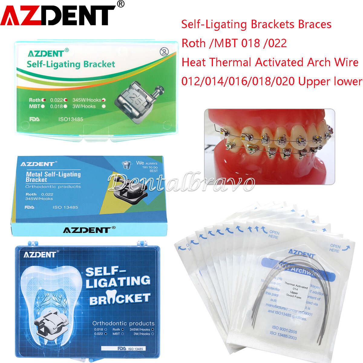Dental Ortho Self-Ligating Brackets Braces /Heat Thermal Activated Arch Wire