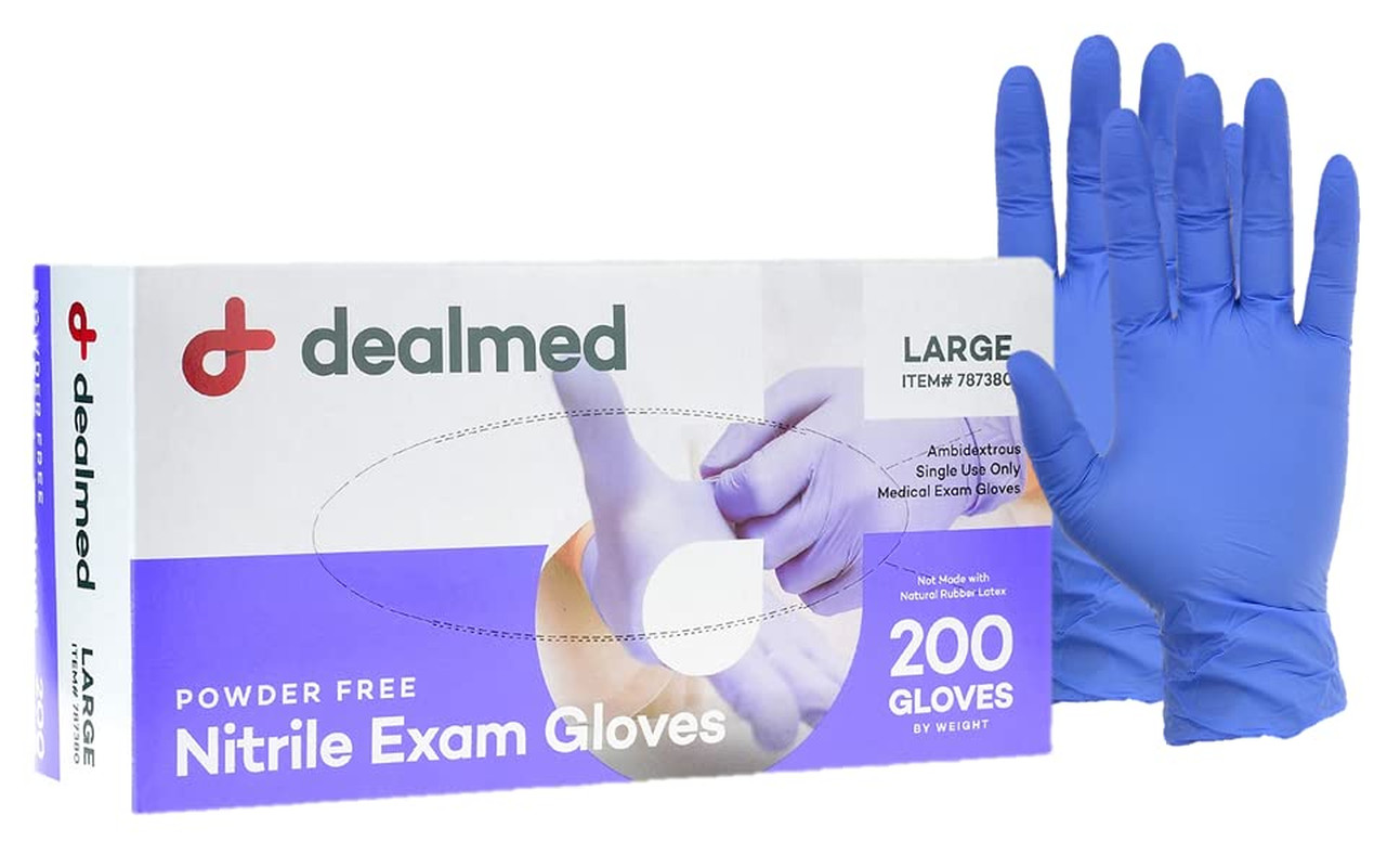 Medical Exam Gloves- 200pcs Large Nitrile Gloves,Disposable,Non-Irritating Latex