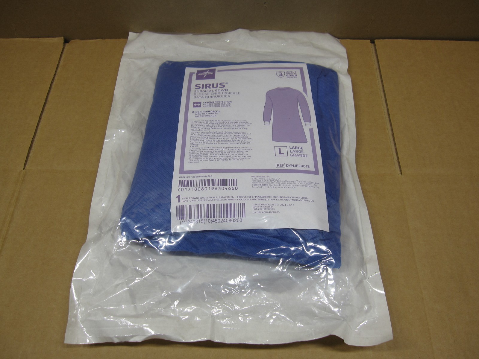 One Medline SIRUS Surgical Gown Level 3 Large Factory Sealed