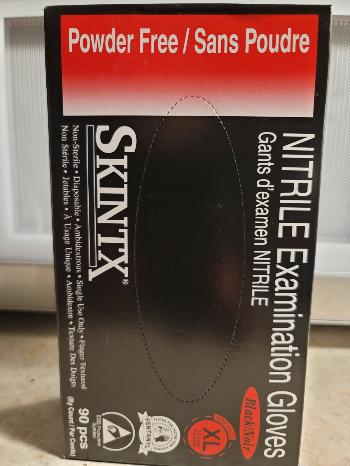 SKINTX BLACK NITRILE PF GLOVES – XL