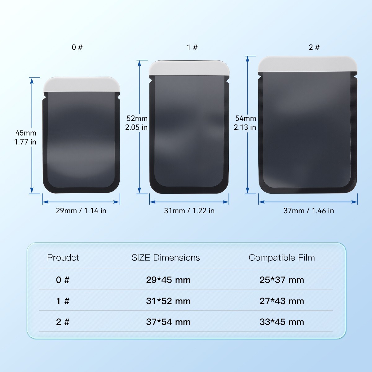 Dental Envelopes Barrier Envelopes Size #0 #1 #2 Phosphor Storage