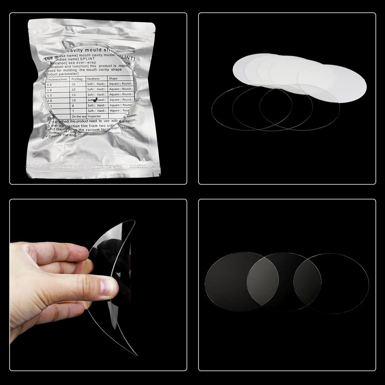 Dental Thermoforming Material Round Hard Vacuum Forming Sheet Splint 0.8mm USA