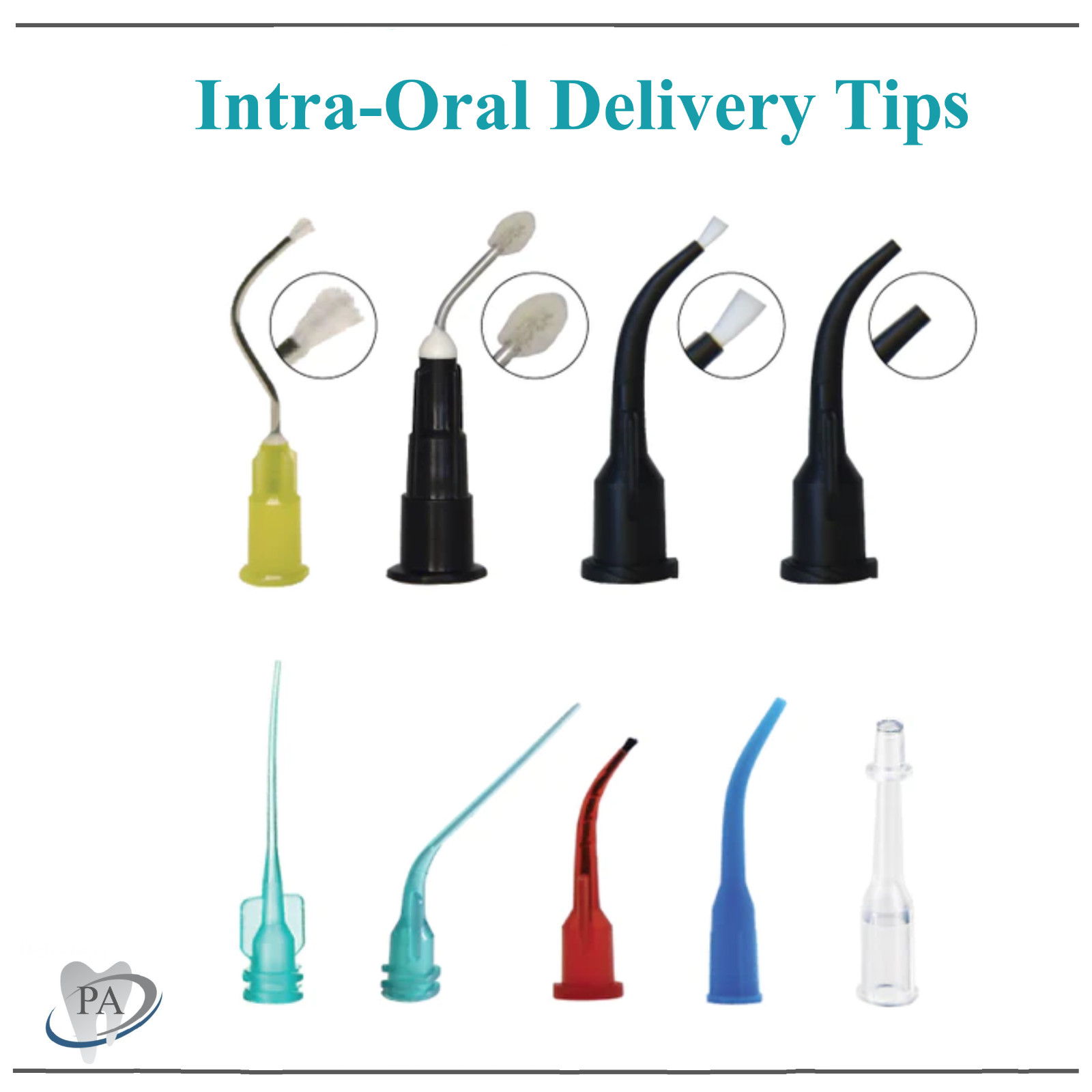 Dental Infusor Applicator Tips Pre-Bent Brush, Endo 19Ga, Intra -Oral BrushTips