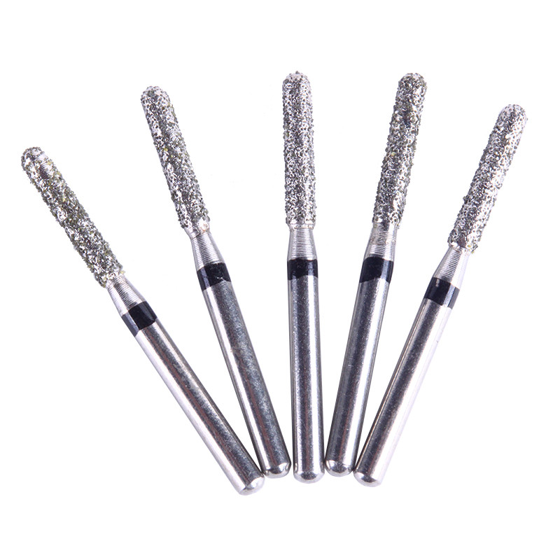 10pcs Diamond Bur High Speed Super Coarse Straight/Cylindrical Round Head SR-12S