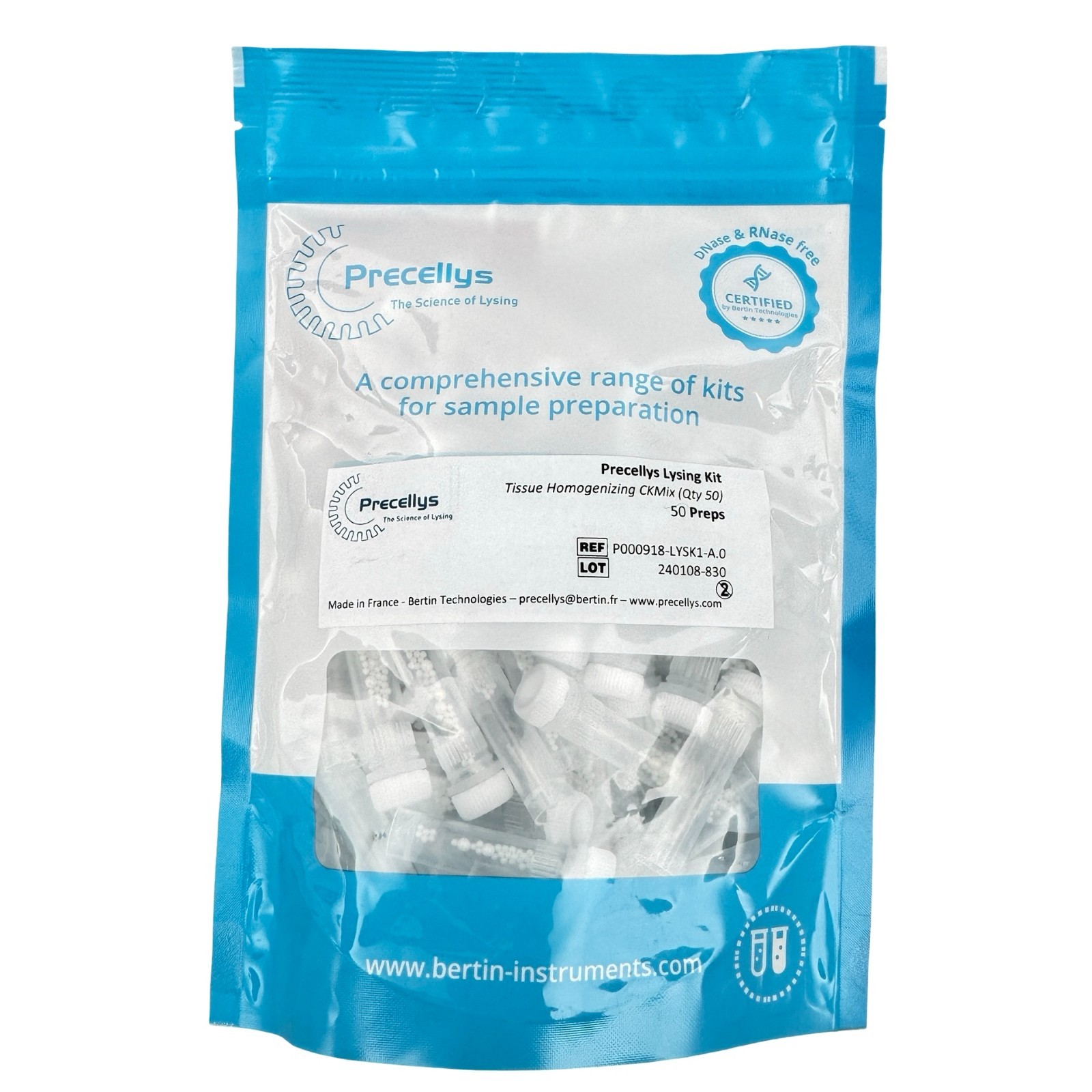 Precellys Lysing Kit P000918-LYSK1-A.0 Tissue Homogenizing CKMix Qty 50