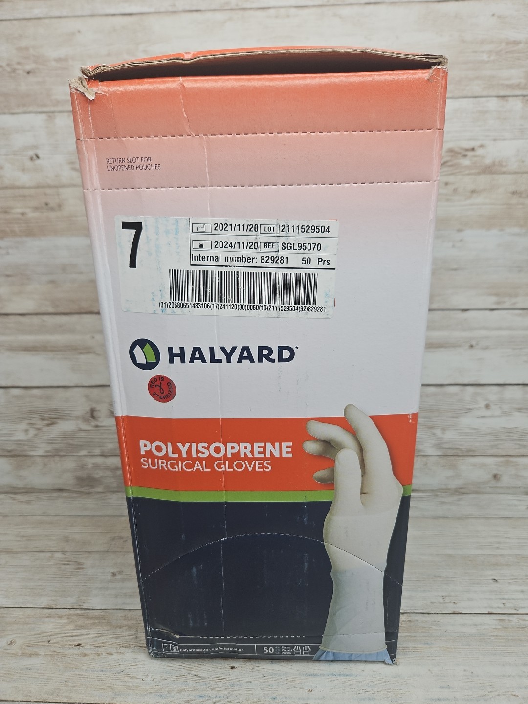 HALYARD Polyisoprene Surgical Gloves Sterile *50 pair* Size: 7 *See Date*11-24