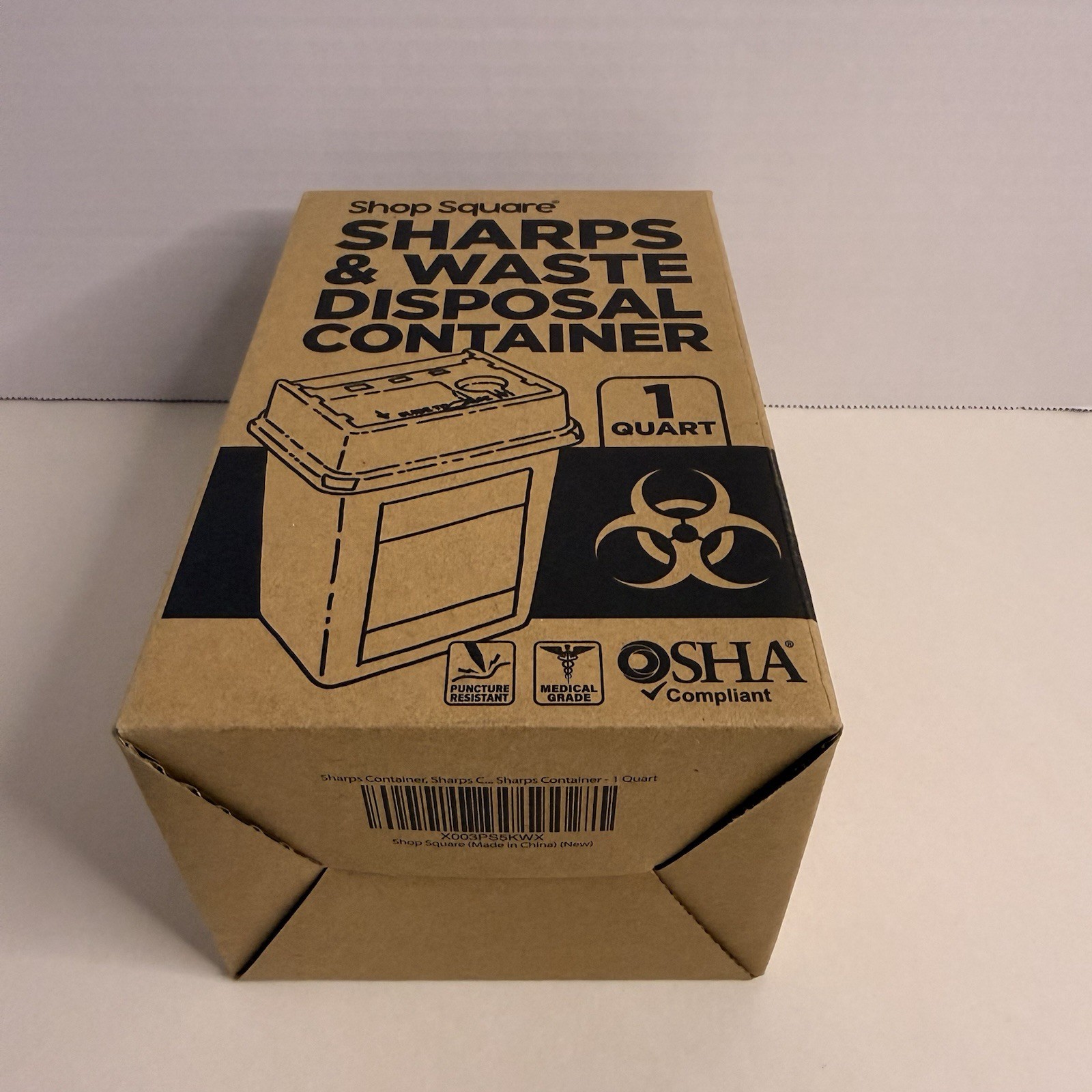 Shop Square Sharps Container 1 Quart Medical Waste Disposal OSHA New