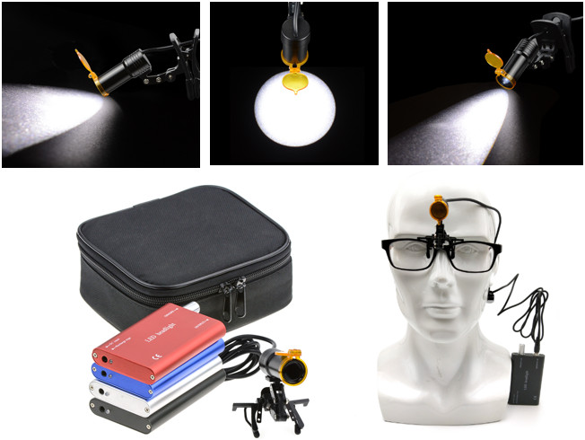 Dental 5W Metal Clip High Power LED Headlight with Light Shield Shade DY-007 CE