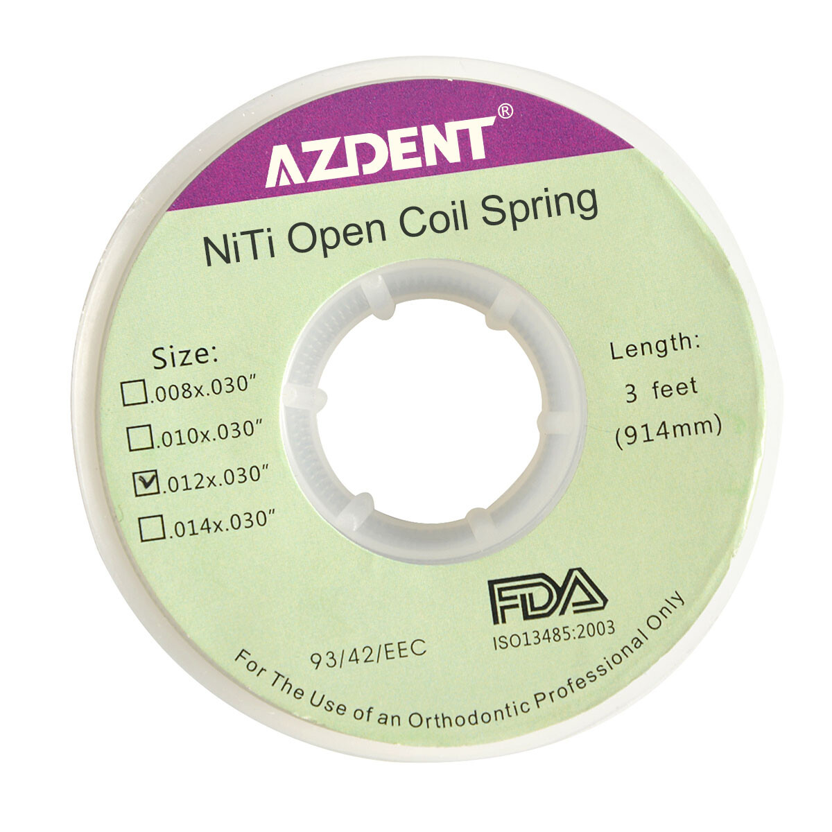 AZDENT Dental Ortodontic Niti Open Coil Springs 012*030/010*030 914mm(3feets)