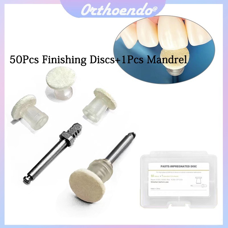 50x Dental Polishing Paste-Impregnated Disc Composite Finishing Disc Kit+Mandrel