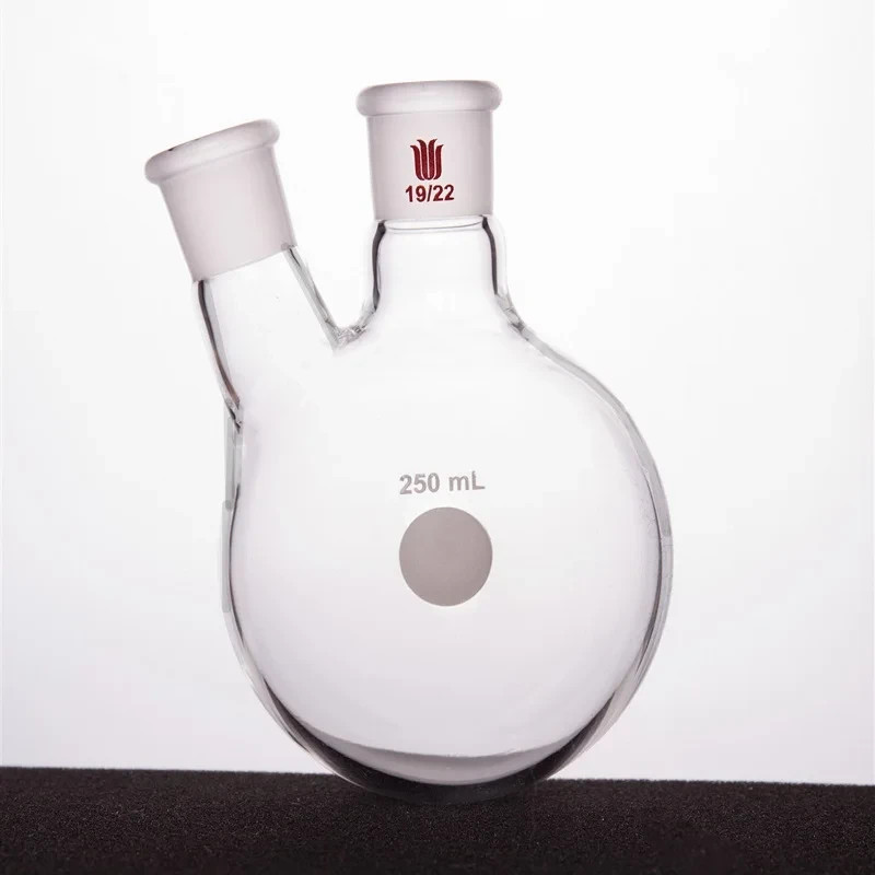 24/40 Two-Neck Round Bottom Flask Thick-Wall Borosilicate Glass 100mL 250mL Lab
