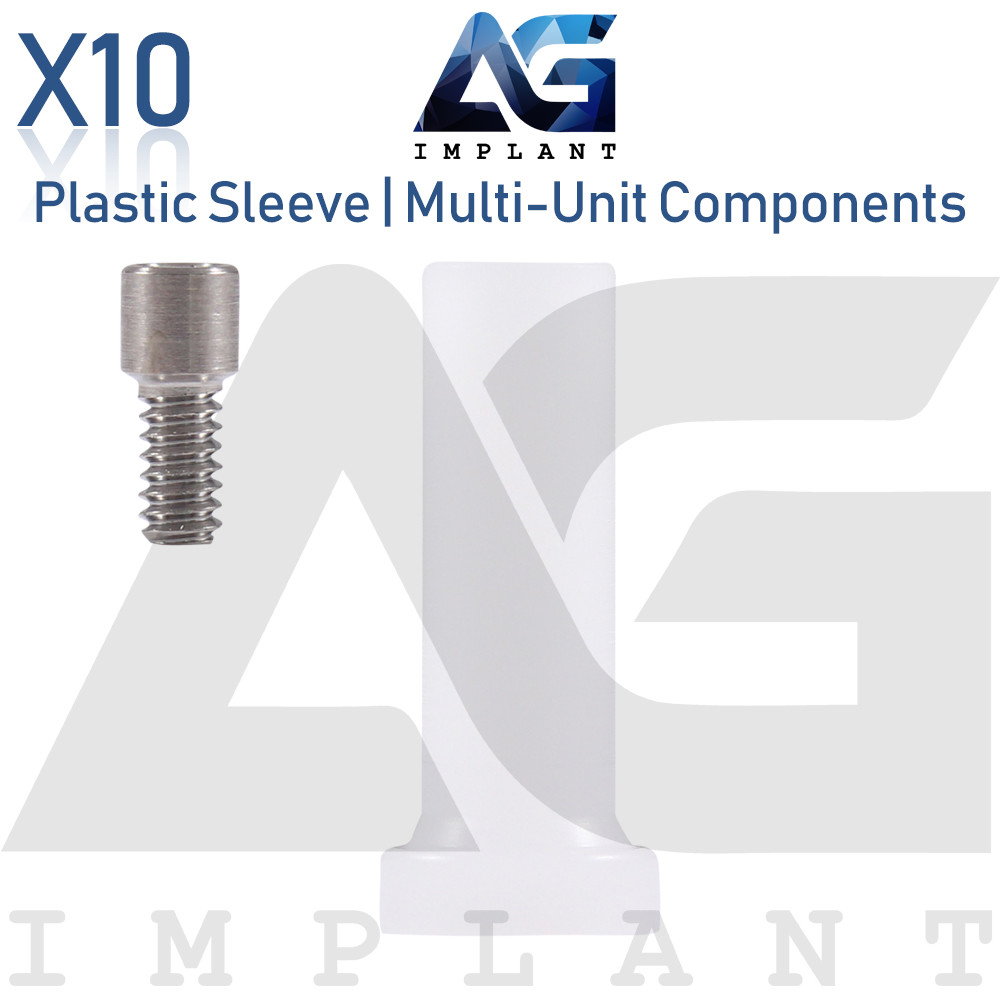 10 Plastic Sleeve Multi Unit 1.6 Dental Int Hexagon & Conical Connection
