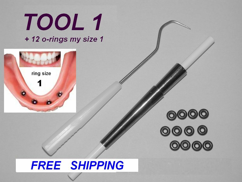 TOOL # 1 for mini dental implant rubber o-ring insertion + 12 * o-rings size 1
