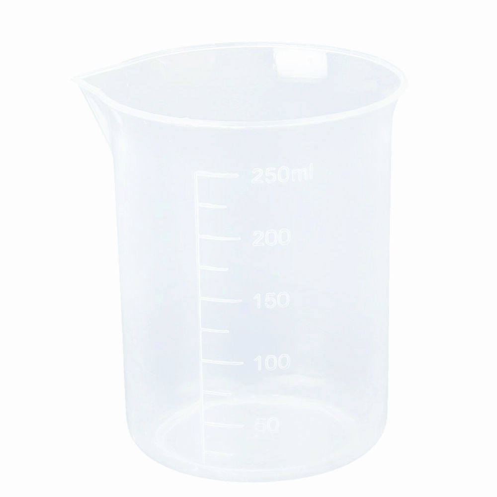 250ml Plastic Beakers, Molded Graduations (Case 48)