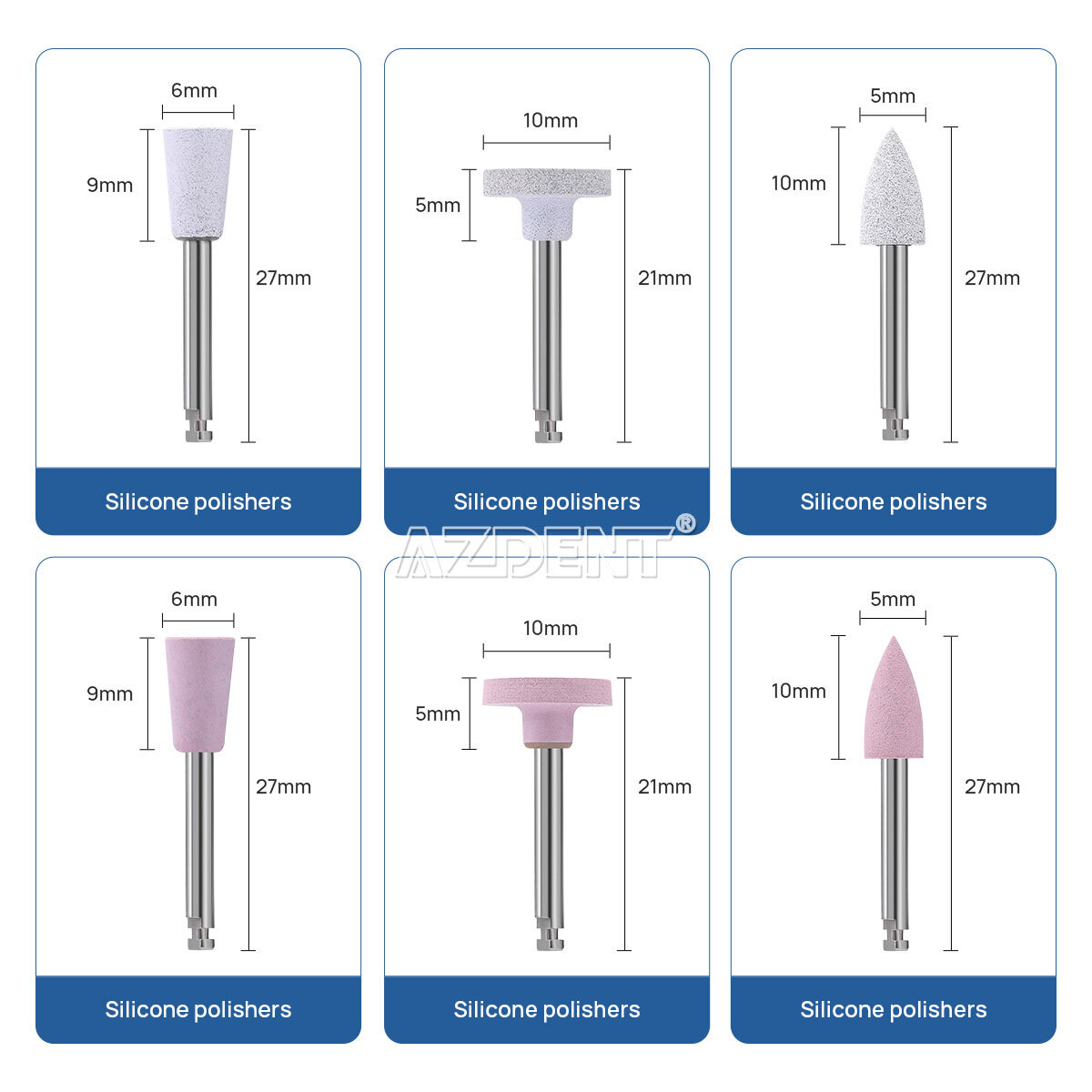 Dental RA HP Diamond Polishing Burs Disc Brushes Kit for Porcelain Ceramics