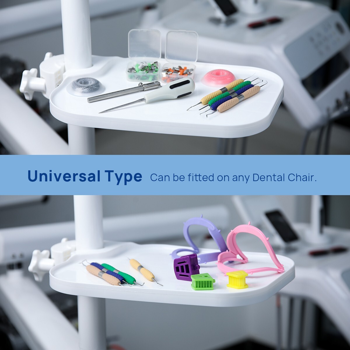 Dental Plastic Post Mounted Tray Table Chair Accessories for Dental Chair