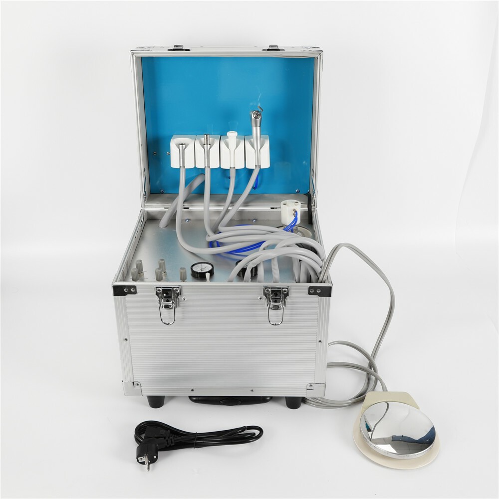 Portable Dental Delivery Unit: Rolling Box with 4 Holes Air Compressor Suction
