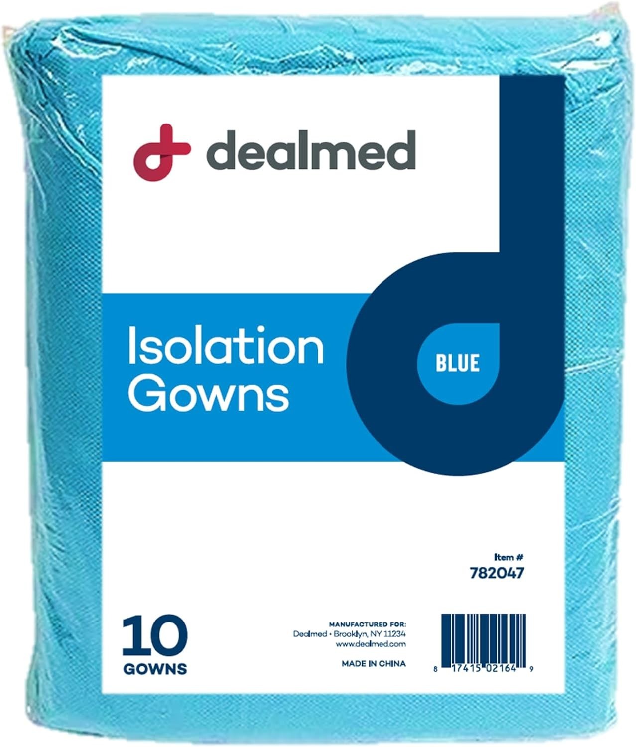 Disposable Medical Gowns, Latex-Free, Blue Isolation Gown Pack of 10, Hospital