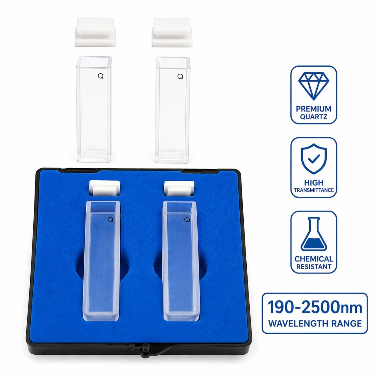 UV Quartz Cuvettes for Spectrophotometer Standard Cells transparent