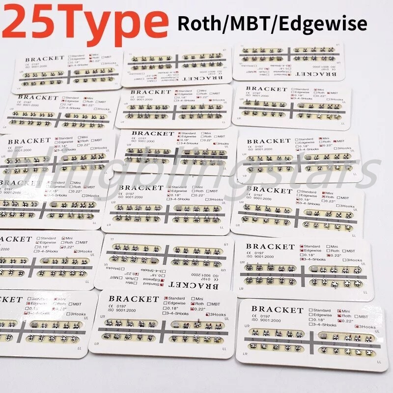 Dental Dental Orthodontic Roth/MBT/Edgewise 018»/022 3/345/No Hook Brackets