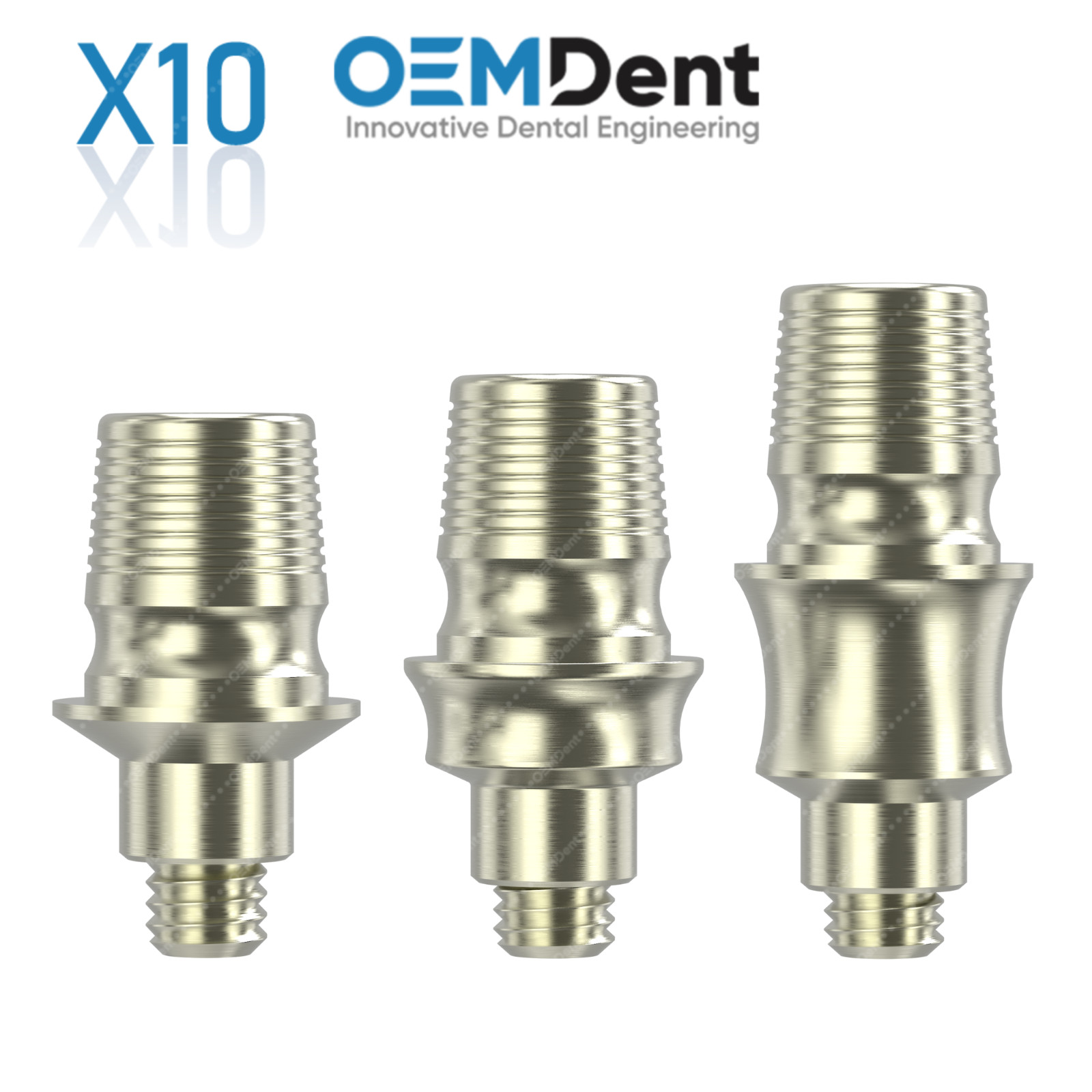 10x Titanium Ti-Base Rotation SP Ø4.3mm MIS® Compatible Int Hex 2.45mm System