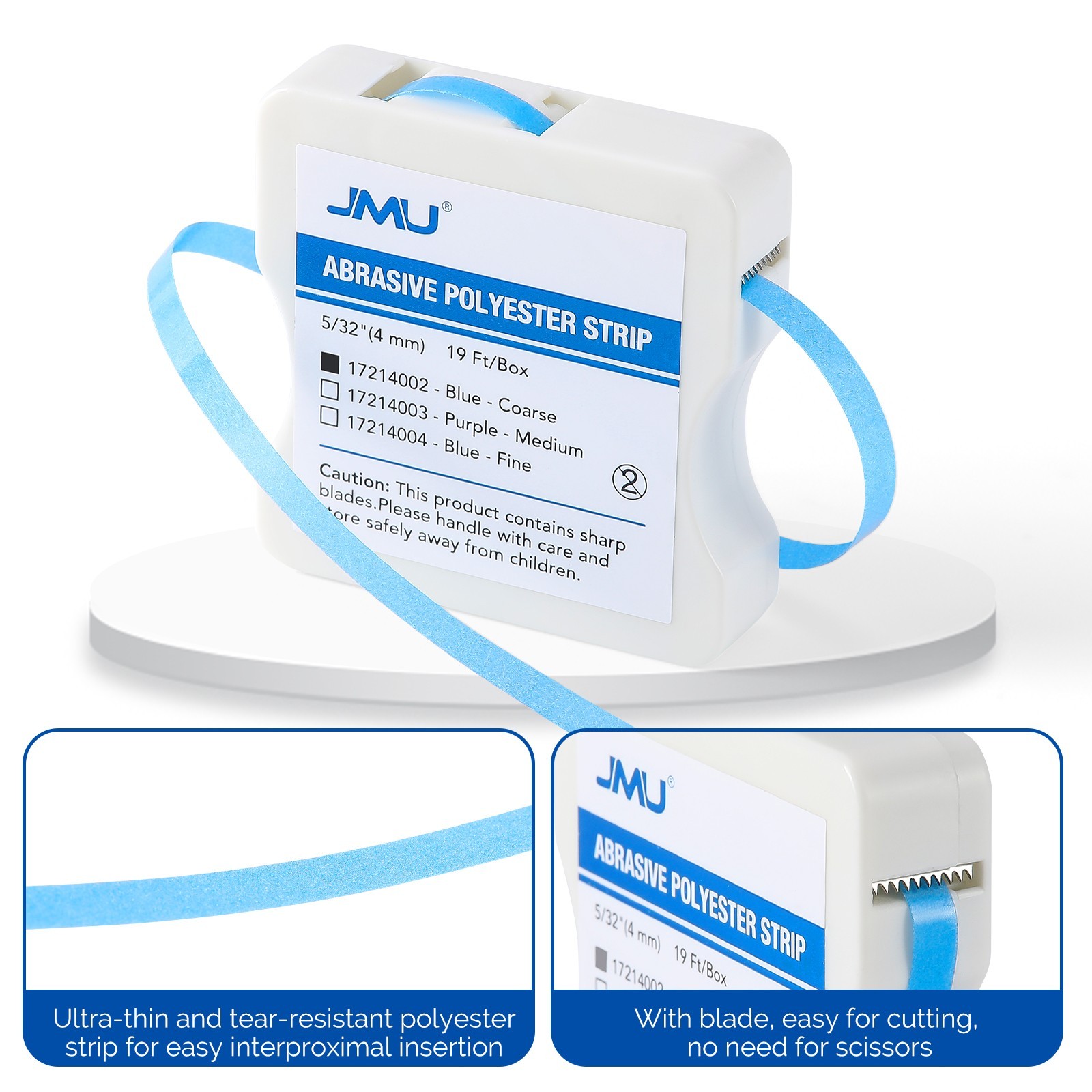 JMU Dental Abrasive Polyester Strips Polishing Strip Coarse Medium Fine 6m/Roll