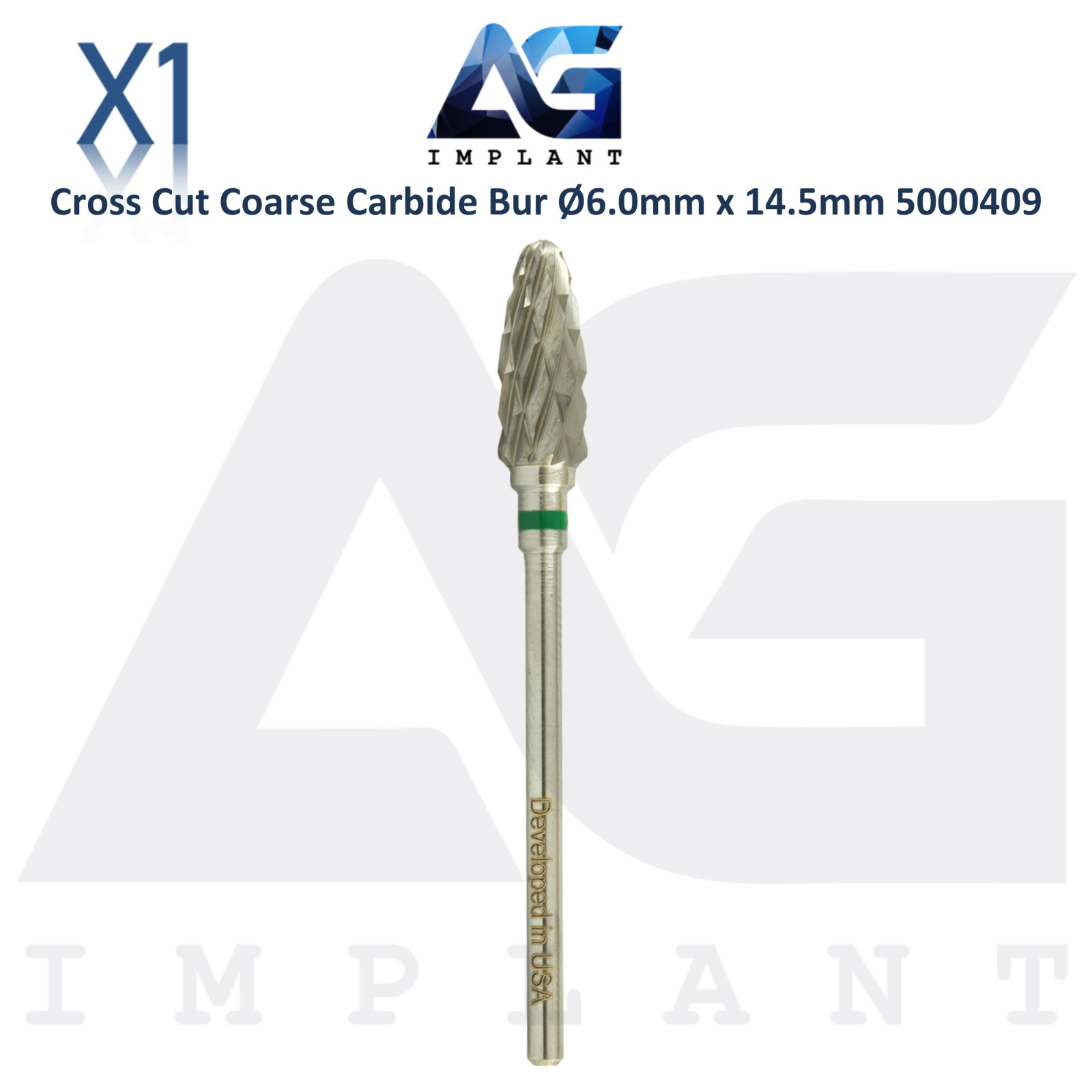 Dental Wilson Cross Cut Flame Coarse Bur Ø6.0×14.5mm Tungsten Carbide 5000409