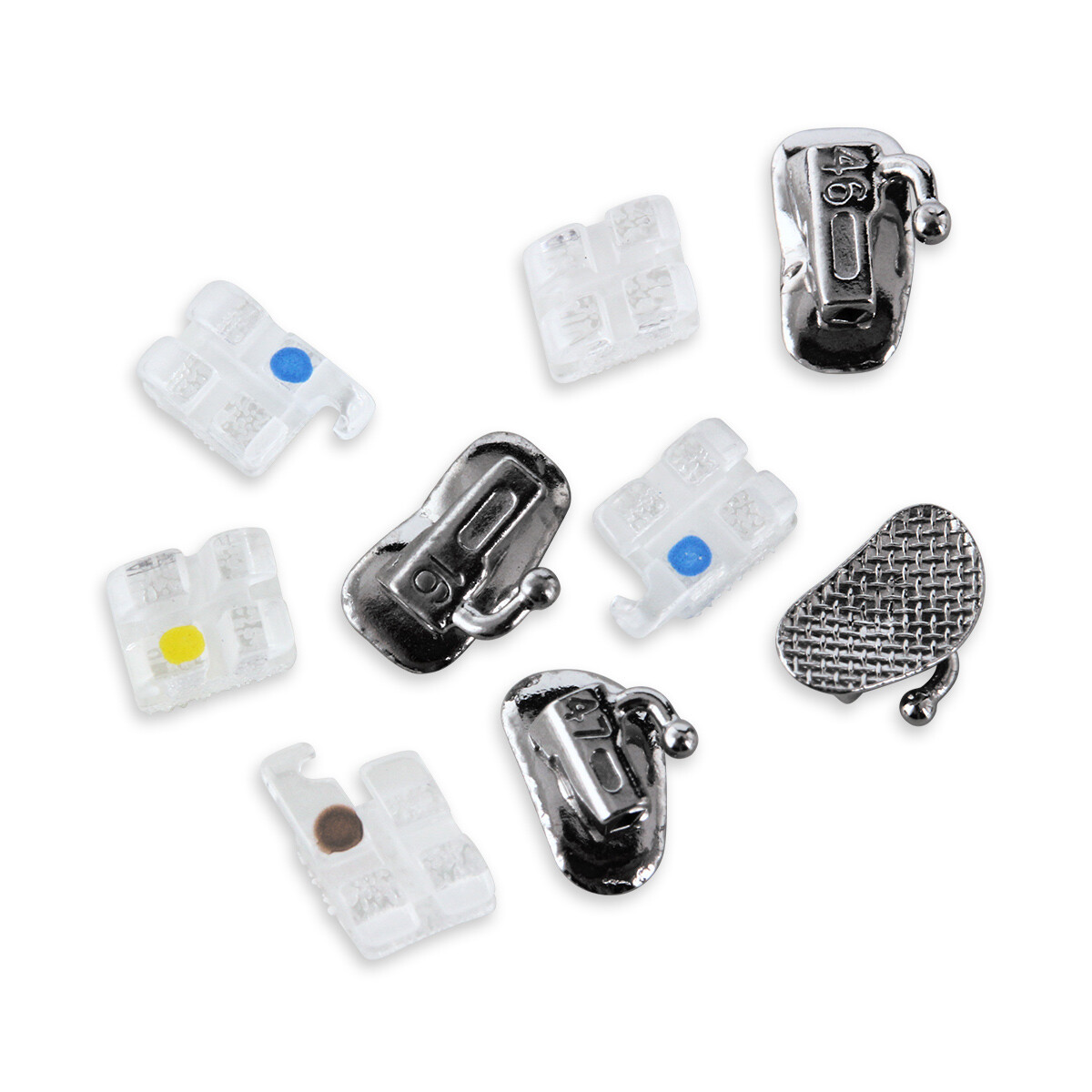 AZDENT Dental Ortho Sapphire Bracket Buccal Tubes Mini roth/MBT.022 Hooks 345