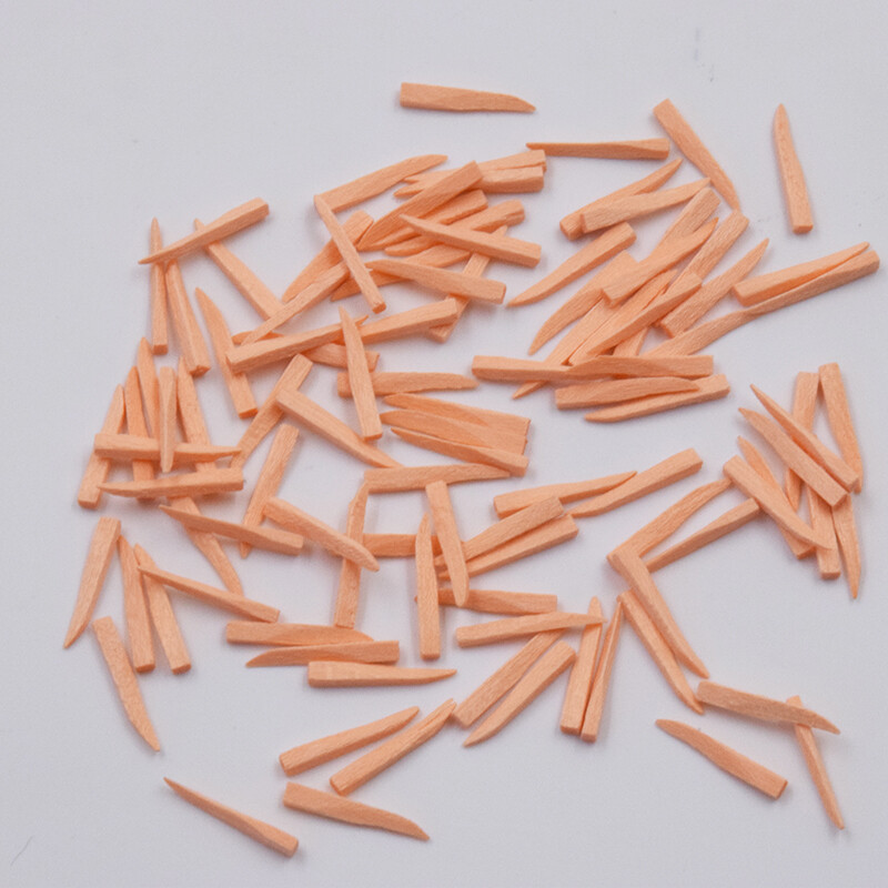 100Pcs/Pack Dental Fixing Restoration Wooden Wedges Interdental Composite Orange
