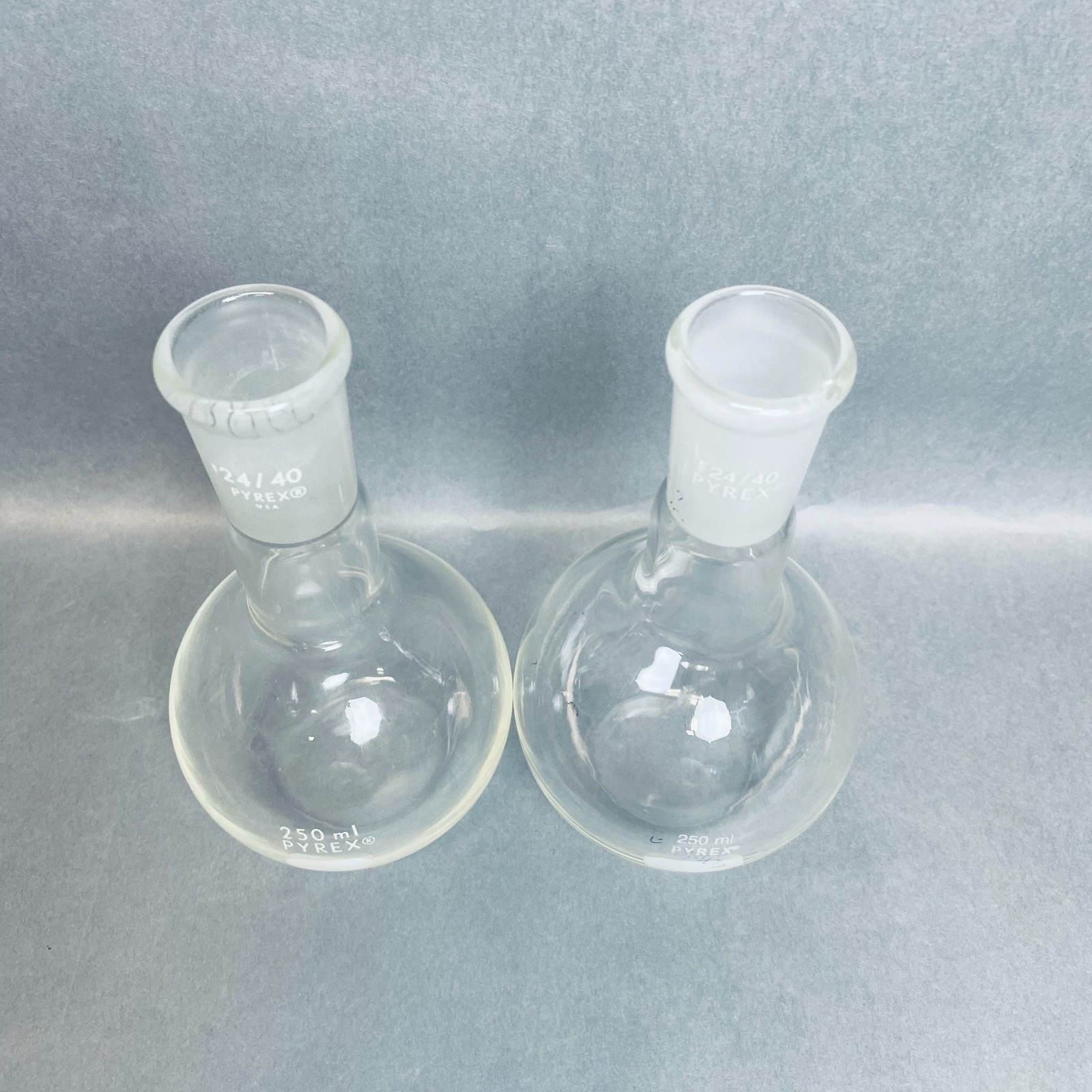 Corning Pyrex Florence Boiling Flask Long Neck Flat Bottom 24/40 STJ Lot of 2