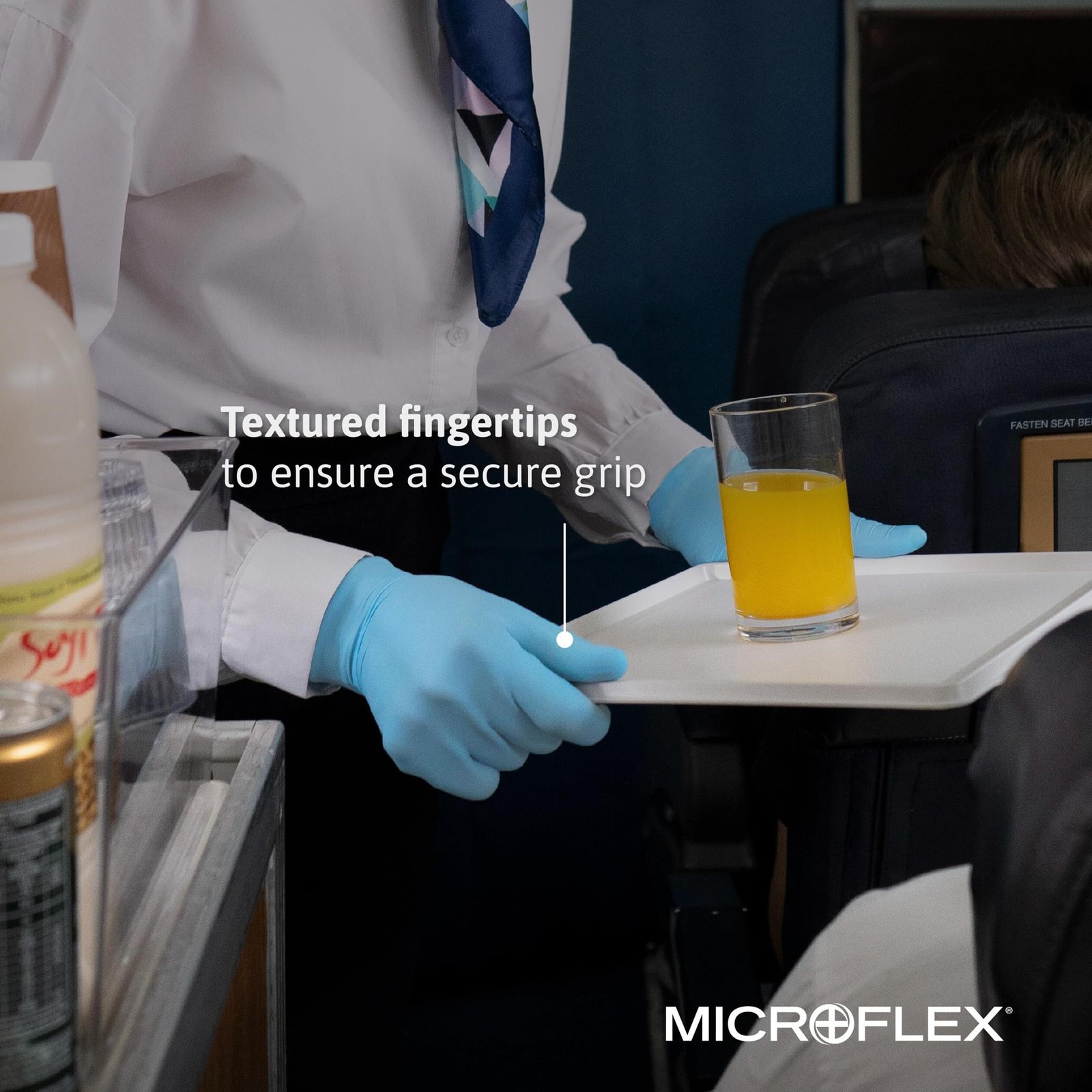 Ansell Microflex 92-134 Disposable Powder-Free Nitrile Gloves for Cleaning w/Tex