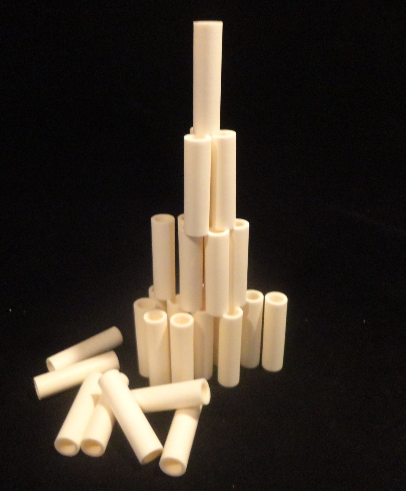 LOT OF TWO 0.575″ OD x 2.190” HIGH PURITY ALUMINA CERAMIC TUBE No.: 195