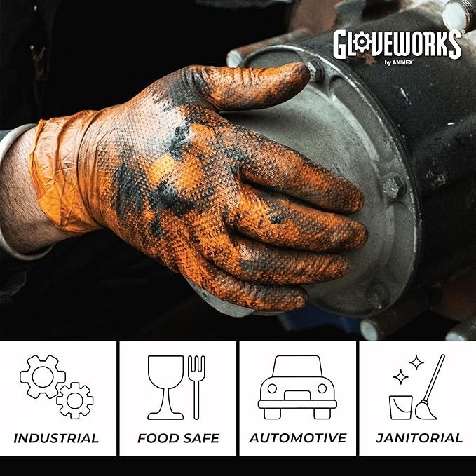 gloveworks orange xl nitrile GWON48100