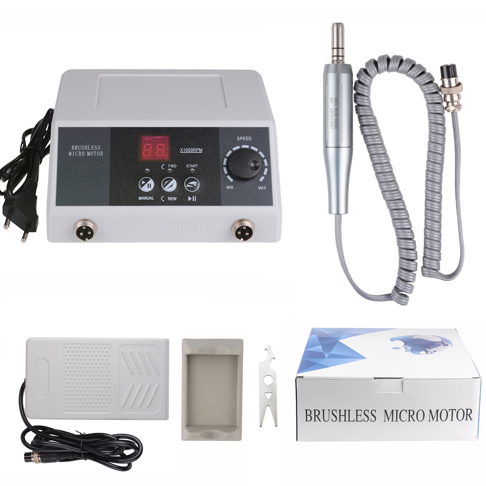 165W Dental Brushless Micromotor Polisher Grinder with 50K RPM E-type Handpiece