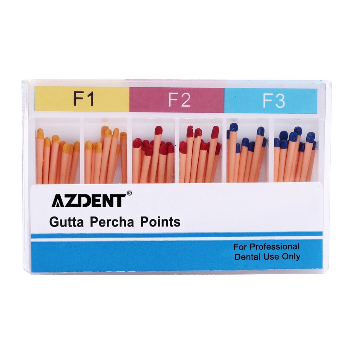 5 X AZDENT Dental Endo Root Canal Obturating Gutta Percha Points Taper F1 F2 F3