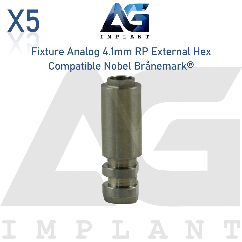 5 Nobel® Branemark Compatible Fixture Analog 4.1mm RP External Hex Dental Lab