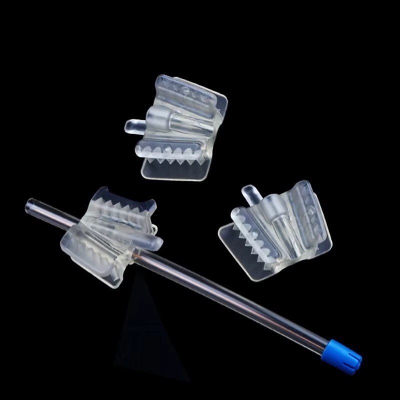 Dental Autoclavable Bite Block Clear Mouth Prop Holding Saliva Ejector Suction