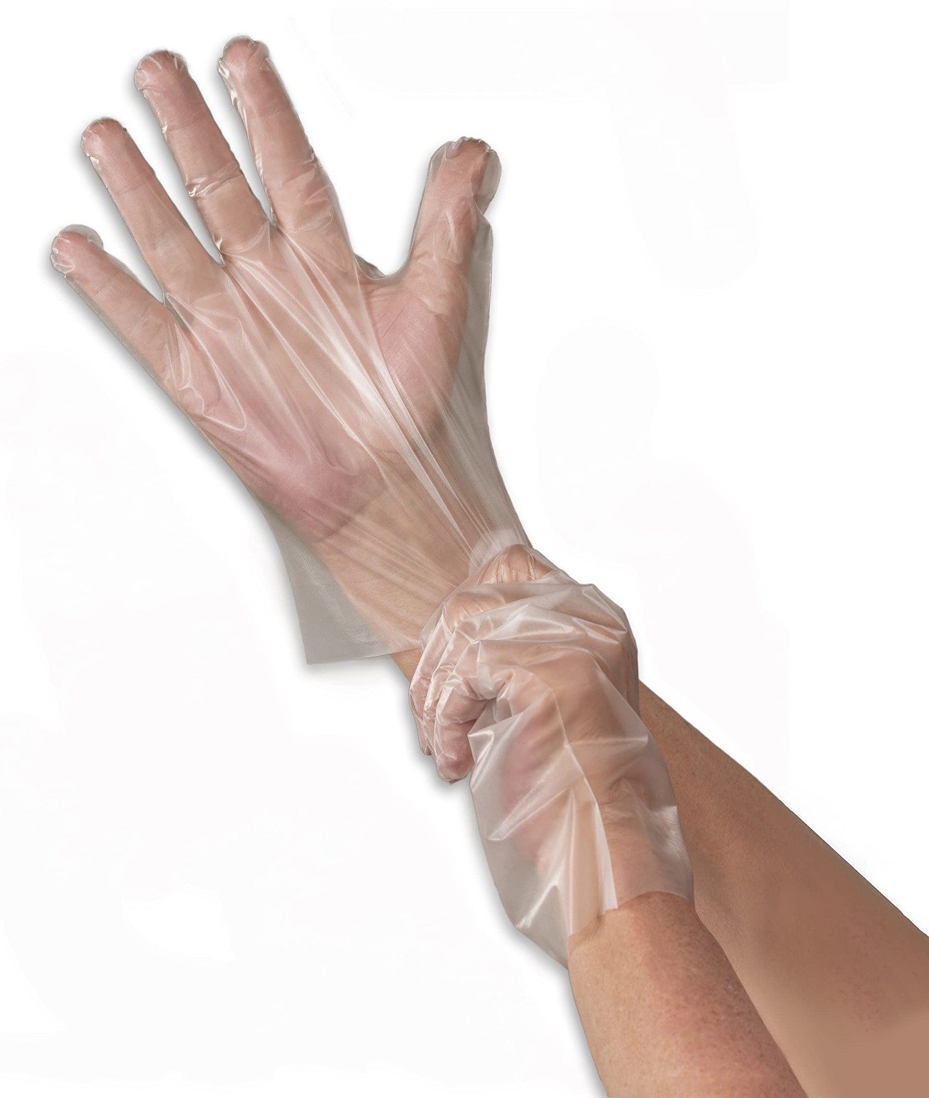 Disposable Gloves – Stretch Poly Tough Cleaning Gloves – Non Latex – Clear Ni…